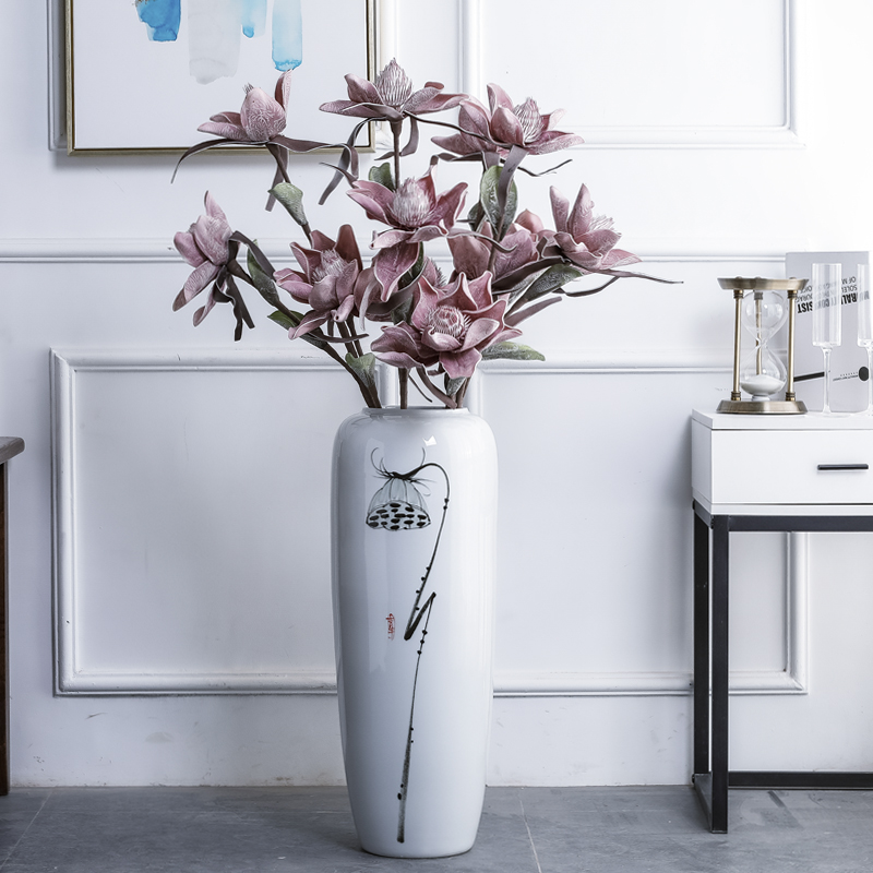 New Chinese style of jingdezhen ceramic vase mall hotels sitting room adornment simulation flower flower flower landing place