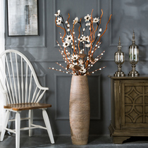 Ceramic floor-to-ceiling tall vase Living room entrance simulation flower arrangement Modern simple dining room ornaments Hotel decorations