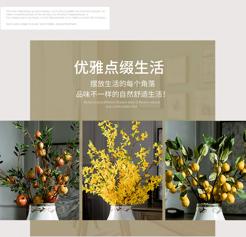 New Chinese style big ceramic vase club hotel catering clothing dry flower arranging flowers sitting room adornment flowers, furnishing articles