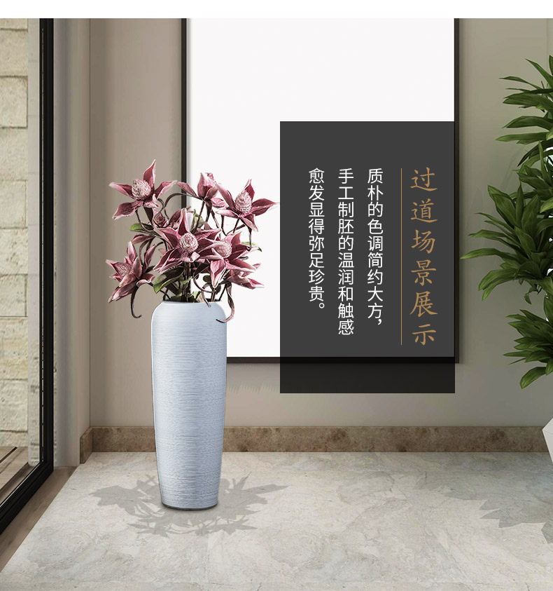 I and contracted white ceramic vase continental sitting room dried flowers, Nordic household adornment flower arranging hotel furnishing articles