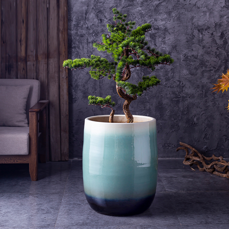 New Chinese style originality ground flower arranging green plant ceramic flower decoration to the hotel villa furnishing articles vase is big flower pot