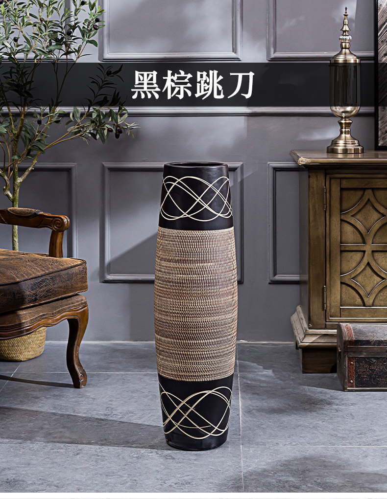 Clearance of jingdezhen ceramic vase landing large modern flower arranging flowers, home furnishing articles imitated old POTS