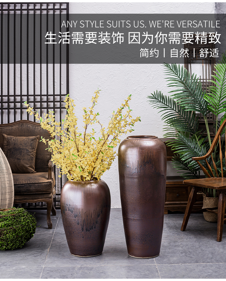 Large vases, jingdezhen ceramic furnishing articles sitting room the hotel Chinese flower arranging dried flowers, porcelain clay restoring ancient ways