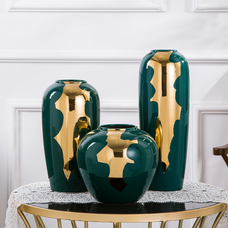 European ceramic vases, new Chinese style restoring ancient ways of creative dry flower, flower implement home decoration key-2 luxury furnishing articles sitting room