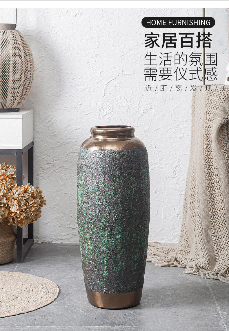 Ceramic vases, flower arrangement sitting room place I and contracted to restore ancient ways the dried ou landing big flowerpot jingdezhen porcelain