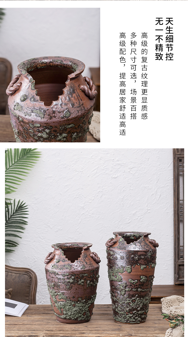 Coarse pottery jingdezhen restoring ancient ways between indoor and is suing example of large vase soil pottery vases, flower arrangement, adornment is placed