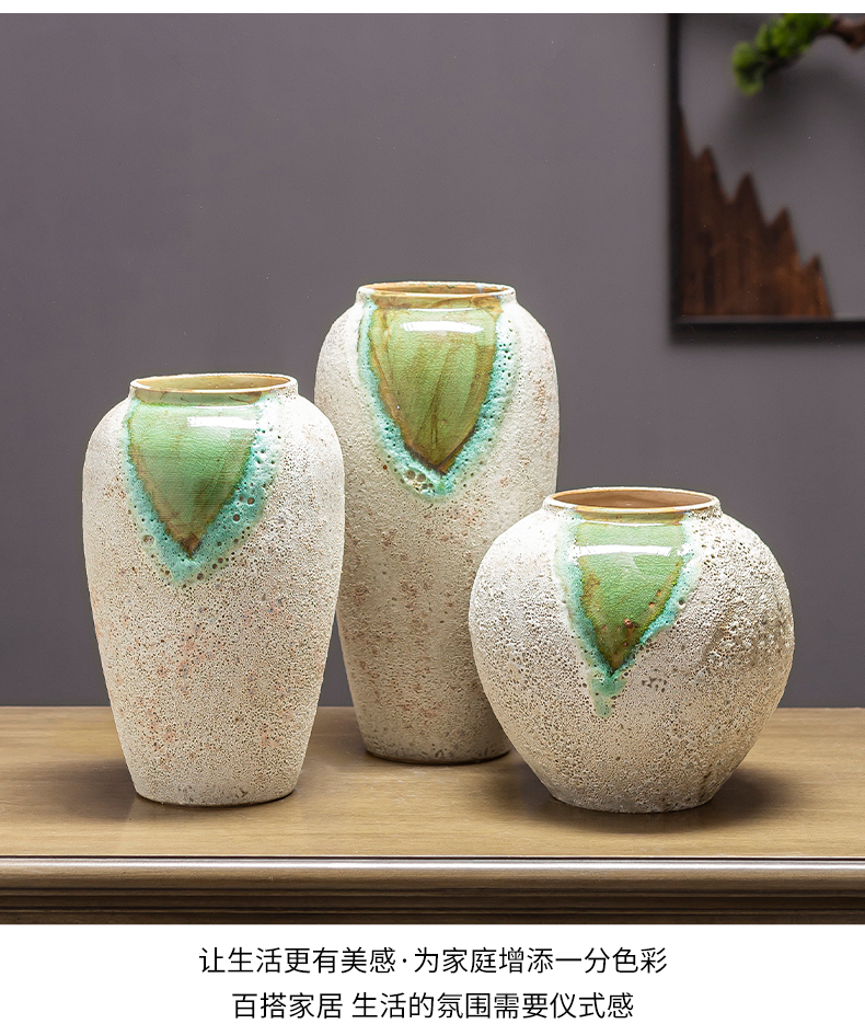 Jingdezhen ceramic floret bottle furnishing articles sitting room flower arranging retro rough some ceramic pot dry flower hydroponics vase flowerpot clearance