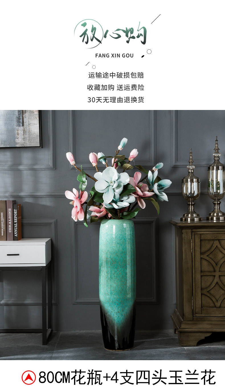 Jingdezhen dried flower vase landing large ceramic sitting room porch European I and contracted style flower arranging furnishing articles