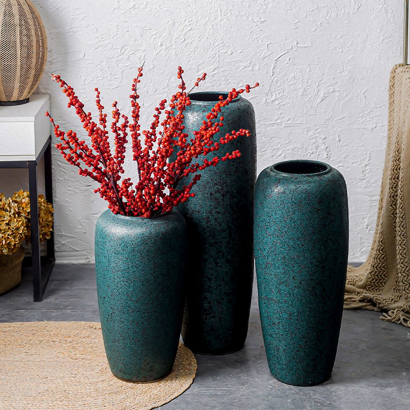 Chinese style restoring ancient ways of large vases, ceramic furnishing articles pottery sitting room hotel decoration flower arranging dried flowers thick ceramic bottle