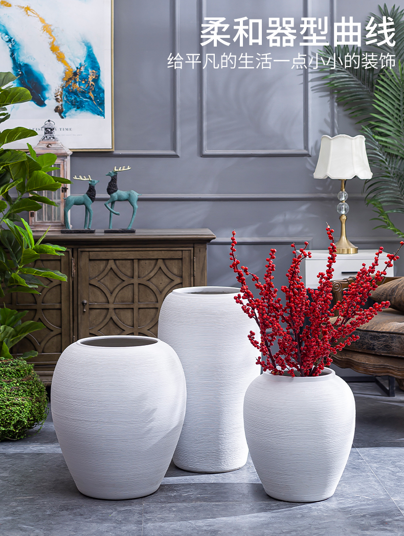 Modern contracted jingdezhen ceramic vase Nordic dried flower arranging flowers sitting room adornment is placed white clay landing