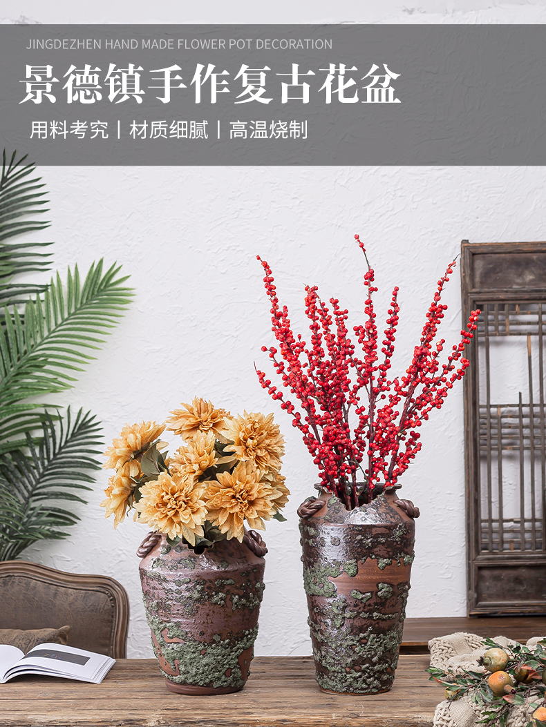 Coarse pottery jingdezhen restoring ancient ways between indoor and is suing example of large vase soil pottery vases, flower arrangement, adornment is placed