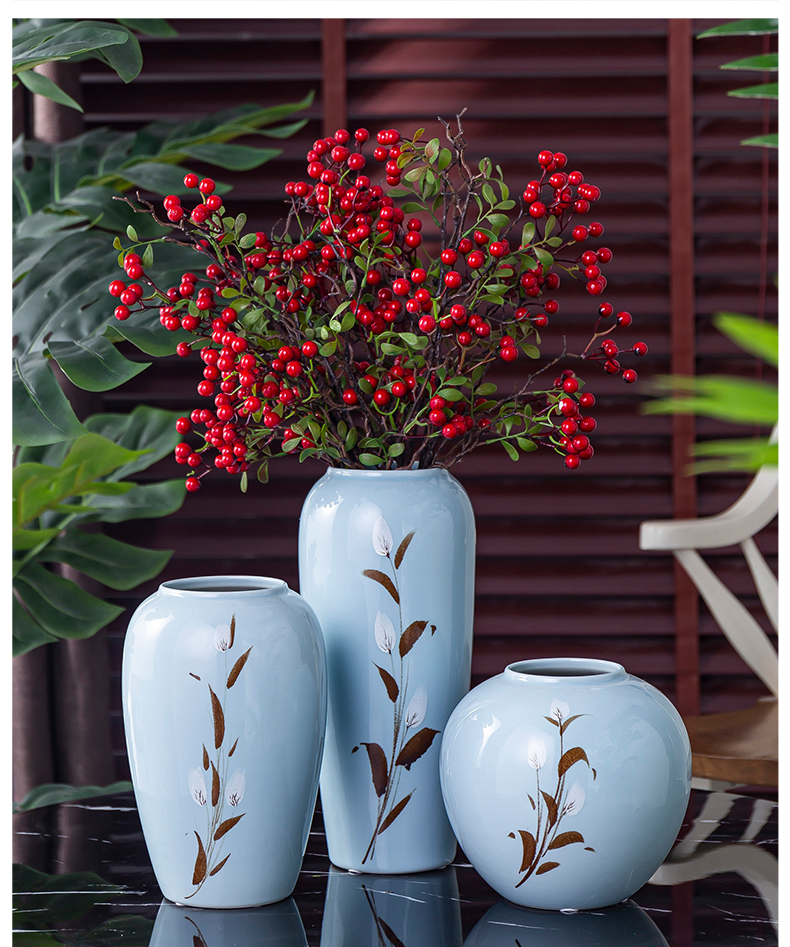 Mesa of new Chinese style originality can hydroponics simulation floral decoration ceramic vase furnishing articles flower TV ark