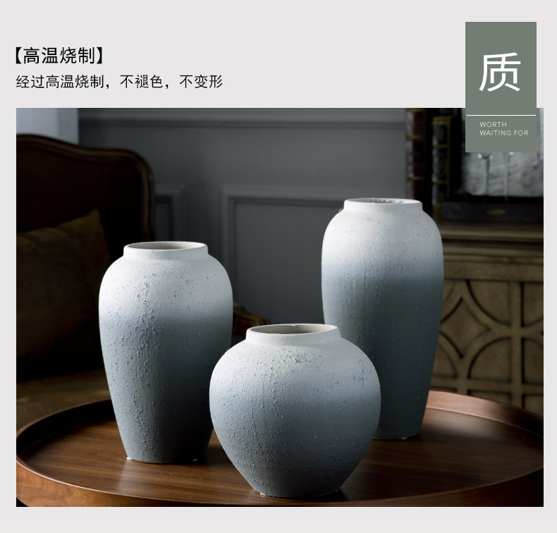 Jingdezhen coarse pottery all over the sky star, dried flower ceramic vase to restore ancient ways small and pure and fresh flower arranging Nordic pottery furnishing articles sitting room