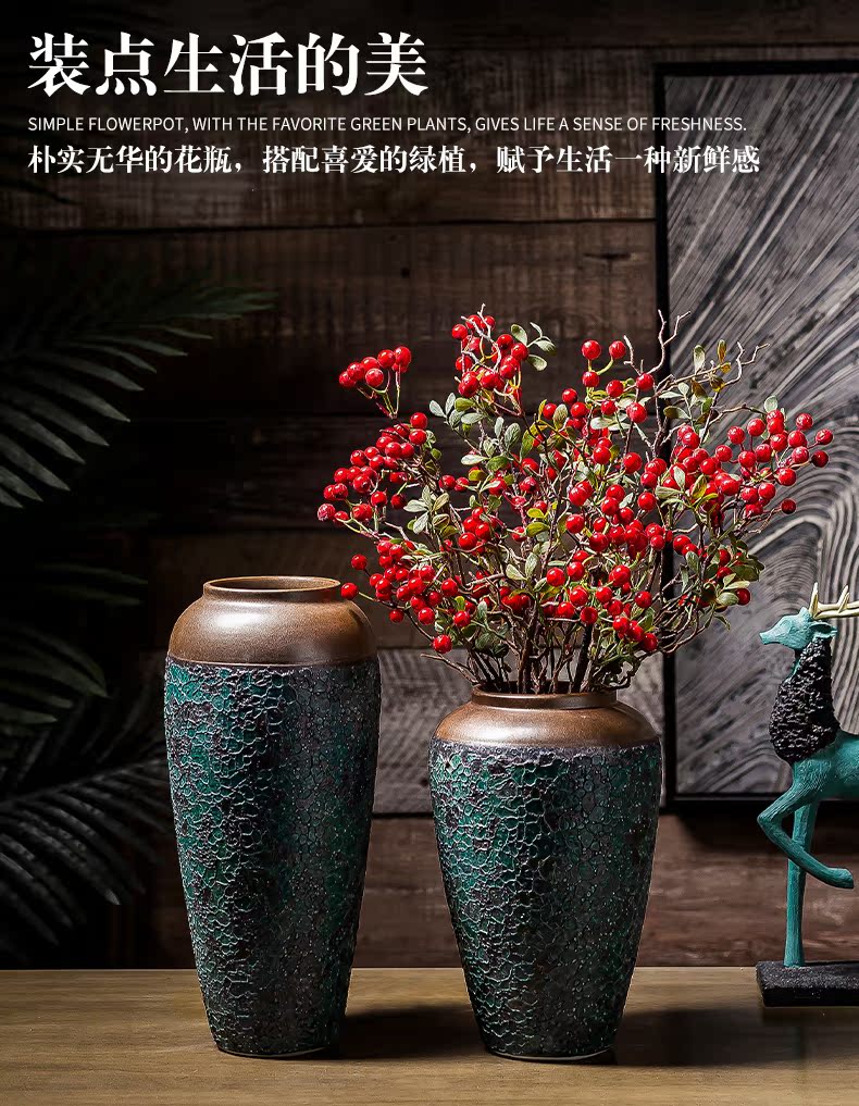 New Chinese style table jingdezhen ceramics vase son crafts TV ark, dried flowers, flower arrangement sitting room adornment is placed