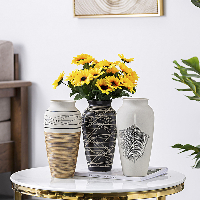 Ceramic floret bottle of dried flowers home sitting room flower implement furnishing articles decoration ideas contracted Nordic water raise lucky bamboo flower arrangement