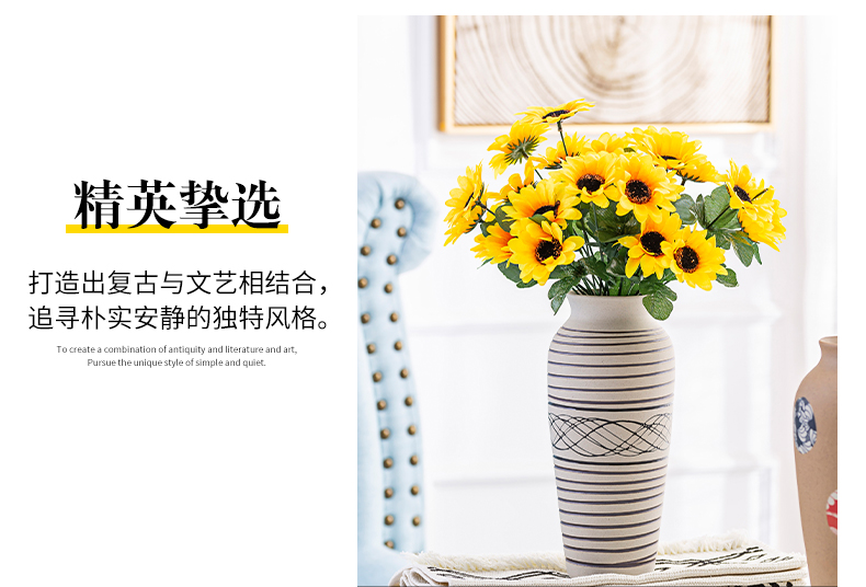 Ceramic floret bottle of dried flowers home sitting room flower implement furnishing articles decoration ideas contracted Nordic water raise lucky bamboo flower arrangement