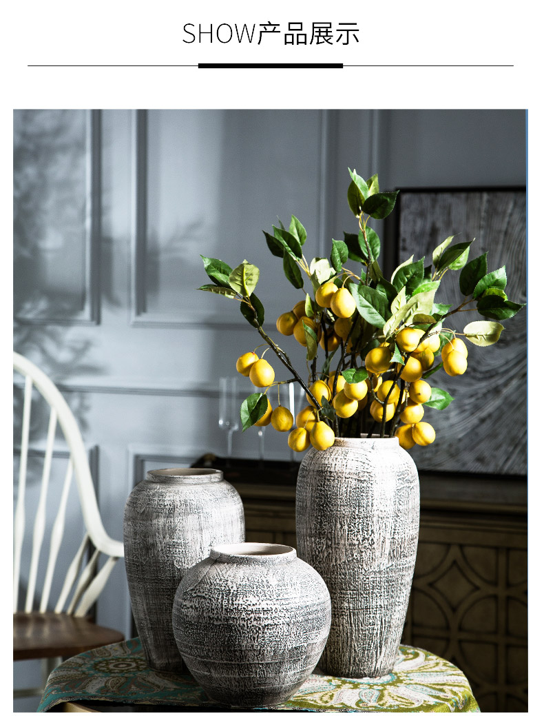 Jingdezhen desktop restoring ancient ways do old vase coarse some ceramic jar jar in the dried flower implement earthenware do old pot jars