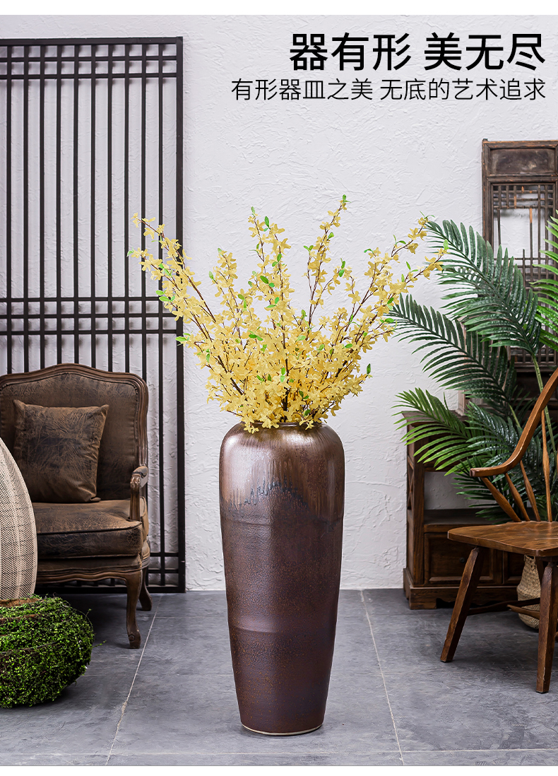 Large vases, jingdezhen ceramic furnishing articles sitting room the hotel Chinese flower arranging dried flowers, porcelain clay restoring ancient ways