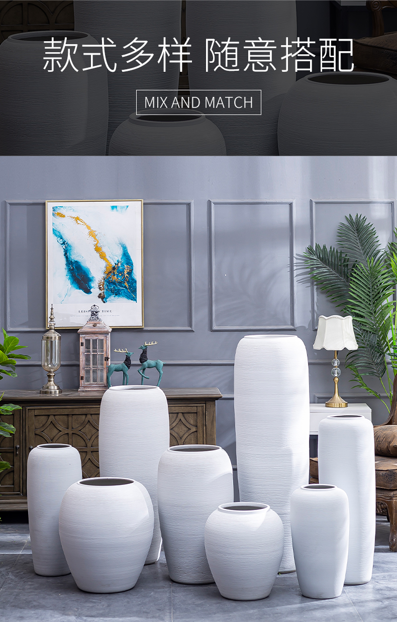 Modern contracted jingdezhen ceramic vase Nordic dried flower arranging flowers sitting room adornment is placed white clay landing