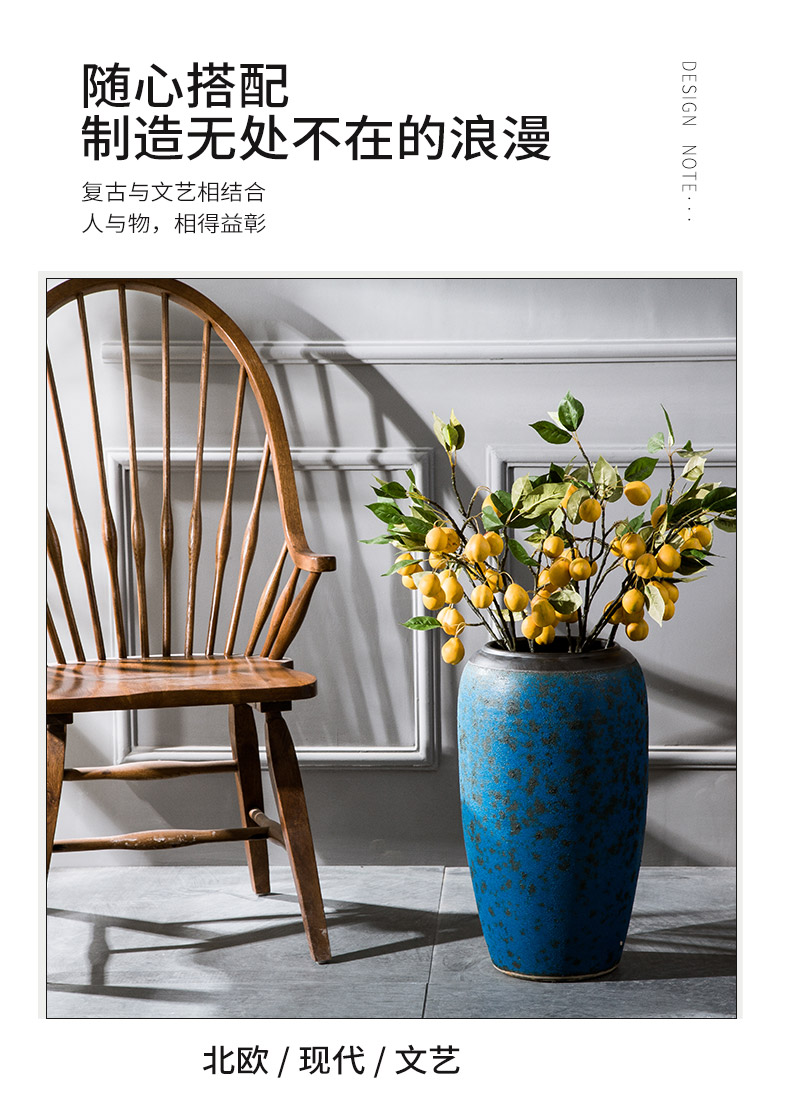 Jingdezhen ceramic floor big vase household villa hotel, the sitting room porch decoration flower flower European furnishing articles