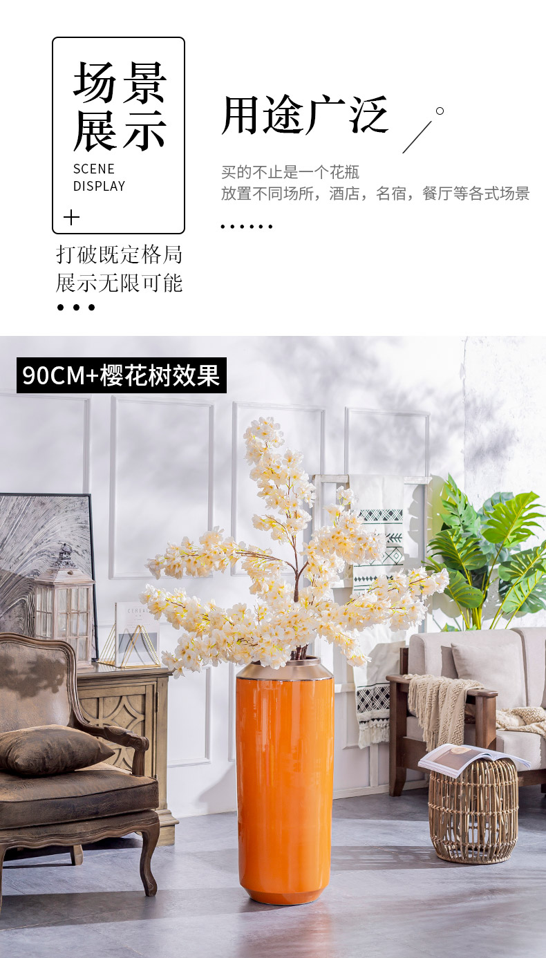Ground light ceramic vase key-2 luxury furnishing articles contracted and I sitting room dry flower arranging flowers decorative porcelain hotel villa decoration