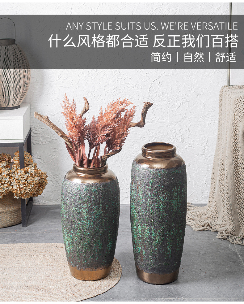 Ceramic vases, flower arrangement sitting room place I and contracted to restore ancient ways the dried ou landing big flowerpot jingdezhen porcelain