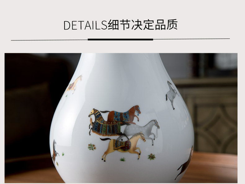 New Chinese style big ceramic vase club hotel catering clothing dry flower arranging flowers sitting room adornment flowers, furnishing articles