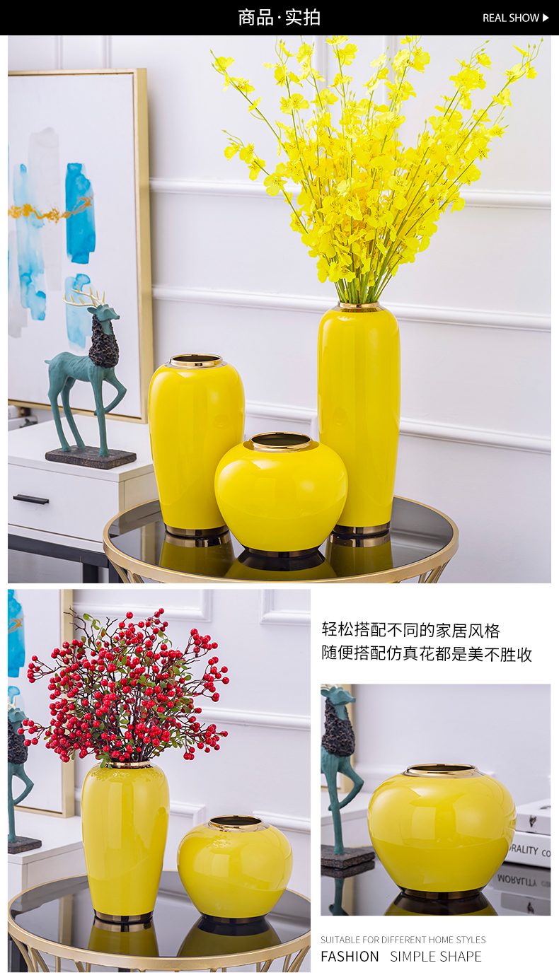 New light Chinese vase furnishing articles of key-2 luxury home desktop ceramics furnishing articles American sitting room dry flower decoration home decoration