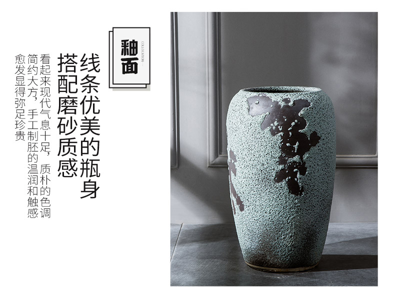 Jingdezhen ceramic furnishing articles contracted modern European fashionable sitting room lucky bamboo flower arranging dried flower porcelain vase landing