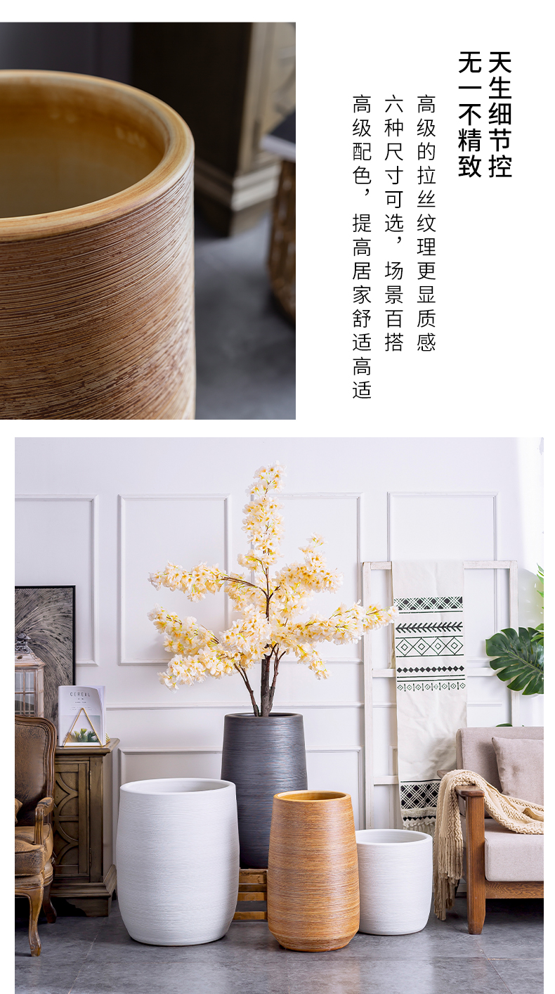 Nordic creative flowerpot vase modern ceramic green plant hydroponic flower implement large caliber indoor plant decoration