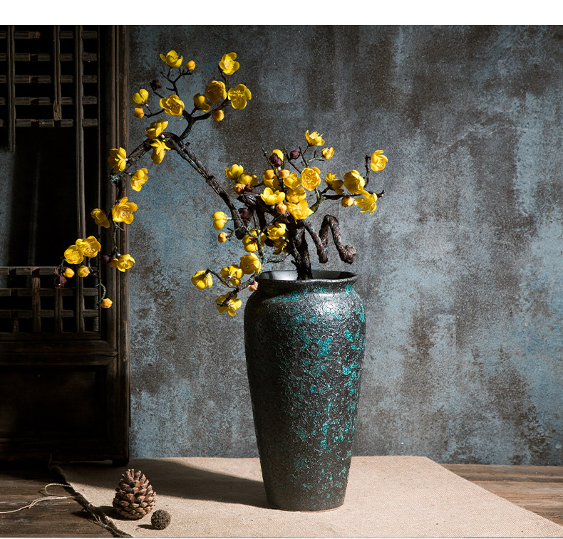 Simulation flower wintersweet name plum flowers, Chinese style household adornment silk flowers zen flower vases, pottery sitting room small place