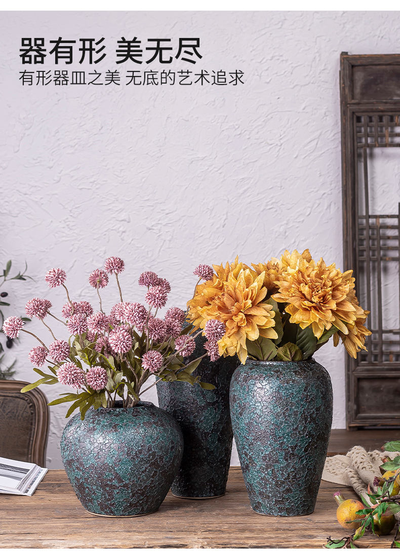 Jingdezhen ceramic vases, new Chinese style restoring ancient ways is the living room table creative dry flower arranging flowers adornment furnishing articles suit