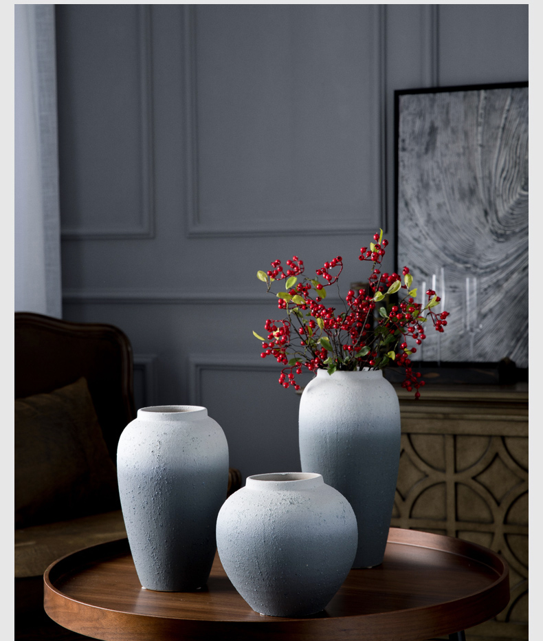 Jingdezhen coarse pottery all over the sky star, dried flower ceramic vase to restore ancient ways small and pure and fresh flower arranging Nordic pottery furnishing articles sitting room