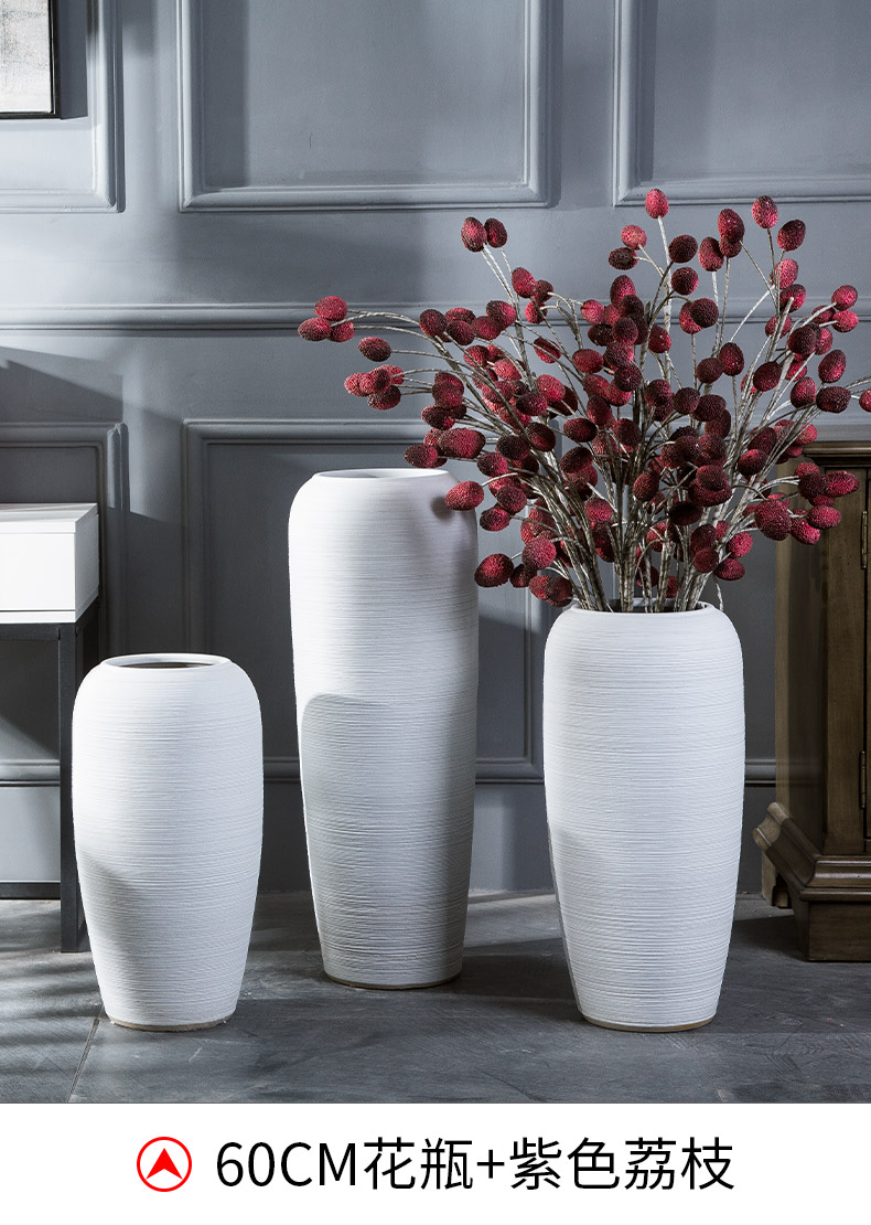 I and contracted white ceramic vase continental sitting room dried flowers, Nordic household adornment flower arranging hotel furnishing articles