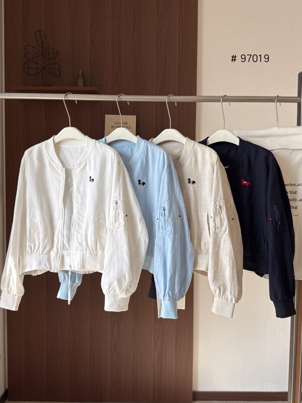 97019 Spring Stand-Up Collar Embroidered Baseball Jacket, Cotton and Linen Coat, Bust 120, Length 54 97019 Spring Stand-Up Collar Embroidered Baseball Jacket, Cotton and Linen Coat, Bust 120, Length 54