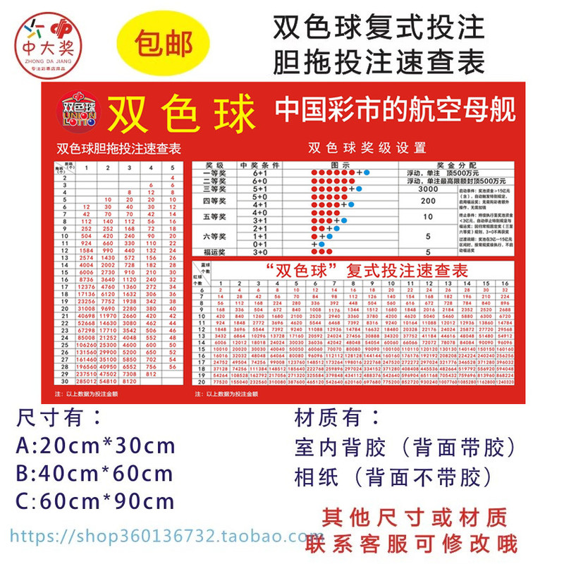 New Version of Promotional Materials for Lottery Betting Stations: Double Color Ball Multi-Bet, Single-Bet, and Quick Check Tables for Prize Level Queries New Version of Promotional Materials for Lottery Betting Stations: Double Color Ball Multi-Bet, Single-Bet, and Quick Check Tables for Prize Level Queries