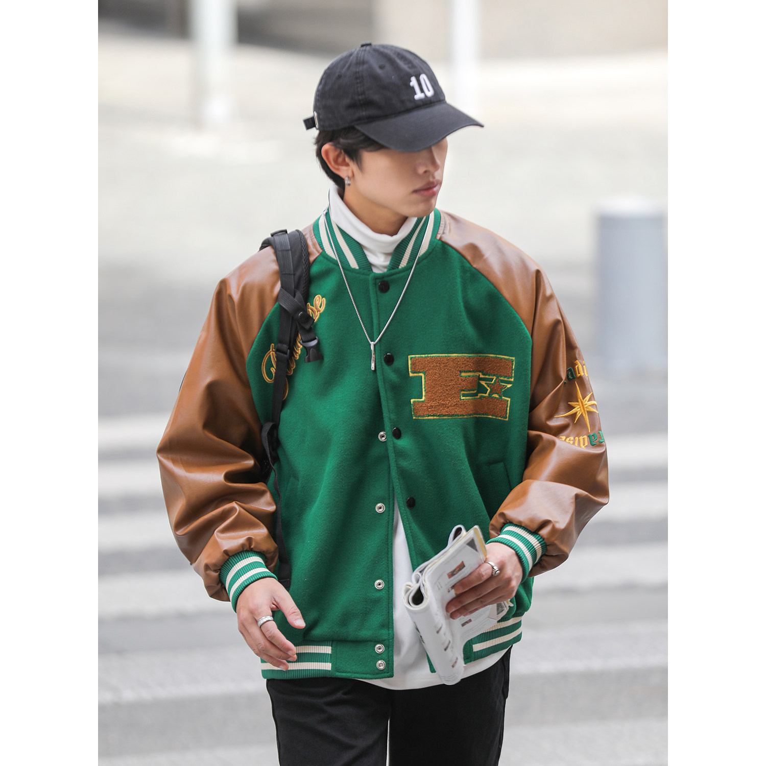 OFFBORD Heavy Day Ensemble Retro Baseball Uniform Men's Winter Thickened Long-sleeved Pilot Jacket Jacket Pins