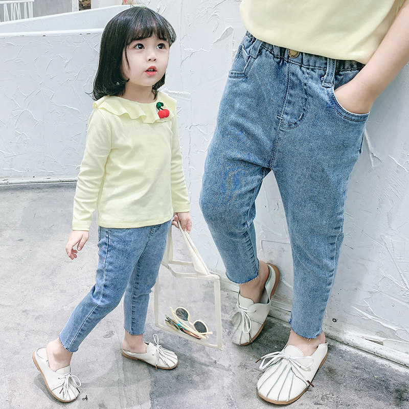 Girl jeans Child long pants 2022 New spring clothing Children's baby Spring and autumn style Pants Tide Children clothing