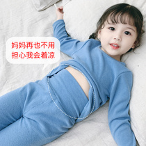 Childrens pajamas autumn girls Spring and Autumn high waist cotton underwear set 3 autumn clothes Princess 1 year old baby baby autumn and winter