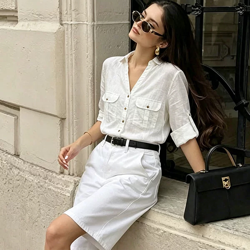 The Price Is Great! 100% Linen, Old Money Style V-Neck Loose Solid Color Shirt with Sun Protection 26060607 Limited Time 20% off The Price Is Great! 100% Linen, Old Money Style V-Neck Loose Solid Color Shirt with Sun Protection 26060607 Limited Time 20% off