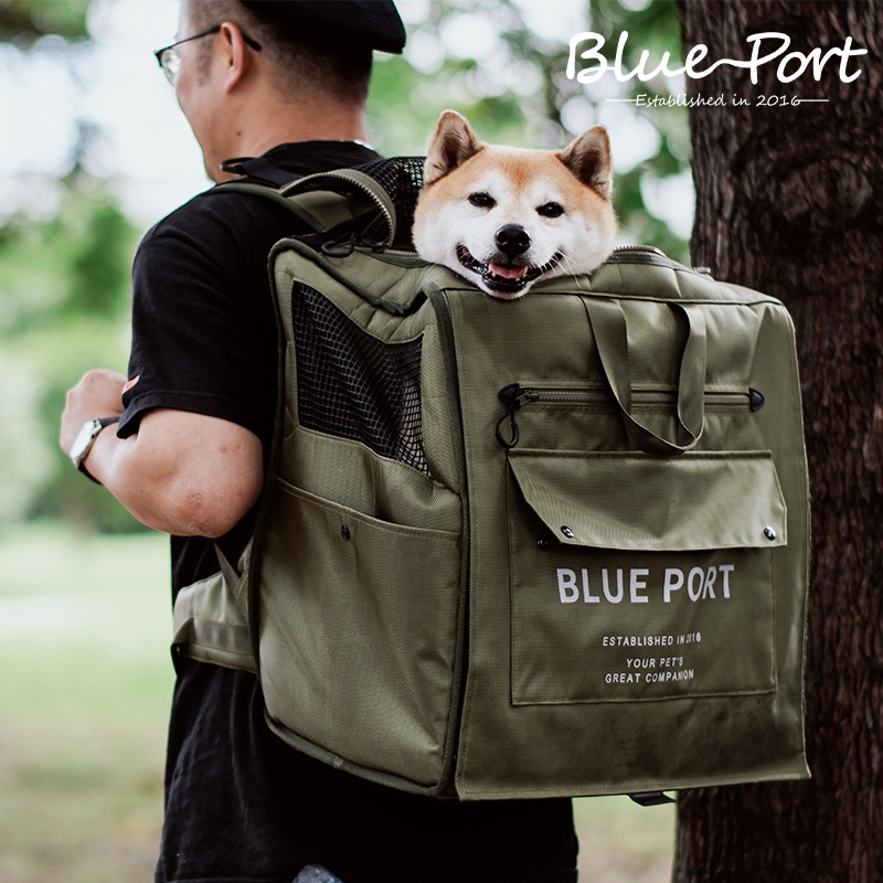 ブルーポート ペット用バックパック 犬猫用 ユニバーサルトラベルバッグ ストレス軽減 通気性 大型犬用バッグ ハンドバッグ