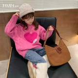 Демисезонный свитер, шерстяной трикотажный пуховик, в корейском стиле, в западном стиле, оверсайз, увеличенная толщина