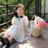 Элитное платье, юбка, детская летняя одежда, летний наряд маленькой принцессы, в западном стиле, изысканный стиль
