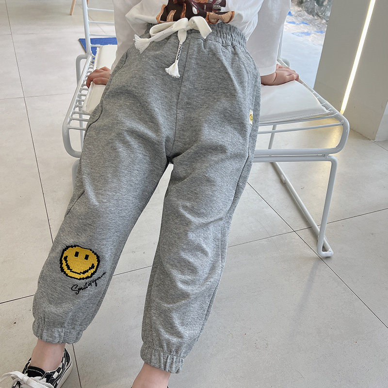 yojia girl pants spring fall outside wearing 2022 new child foreign pie trendy casual thick cotton pants sports pants