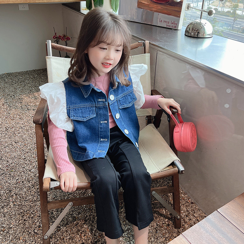 Clearing area ) Girls Spring Clothing 2023 New Child's Han - Edition Gas Flying Spring Cowboy Maryland Baby