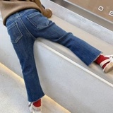 Штаны, детский пуховик, джинсы, бархатные леггинсы, в западном стиле, в корейском стиле, увеличенная толщина