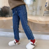 Штаны, детский пуховик, джинсы, бархатные леггинсы, в западном стиле, в корейском стиле, увеличенная толщина