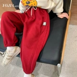 Утепленные штаны, детские бархатные демисезонные джинсы с начесом, в западном стиле