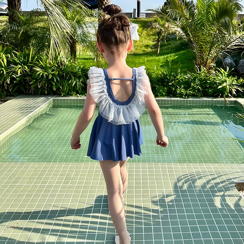 Купальник, детская летняя одежда, детское платье, в западном стиле, с открытой спиной