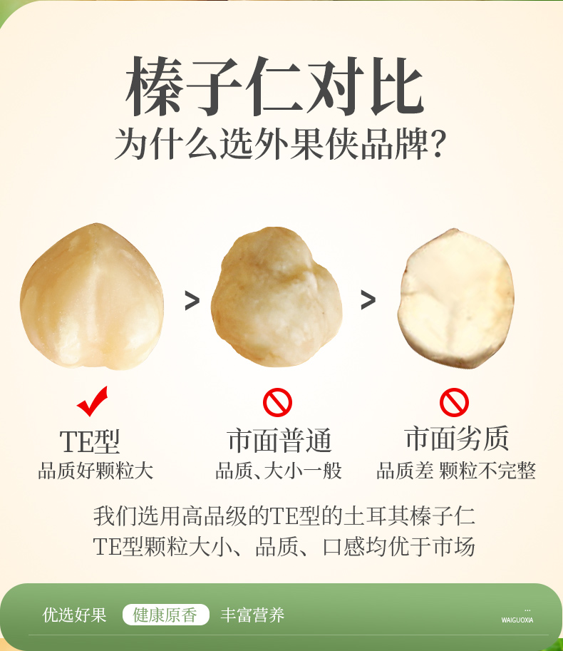 外果侠 榛子仁 原味土耳其 500g罐装 图3